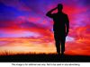 Interesting facts about Veterans Day Soldier saluting at sunset.