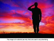 Interesting facts about Veterans Day Soldier saluting at sunset.